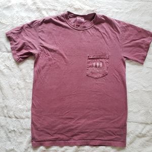 Unisex small t-shirt maroon color.